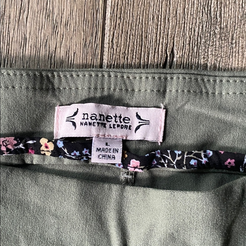 Nanette Lepore Olive Green Pants, Size L - Picture 3 of 9